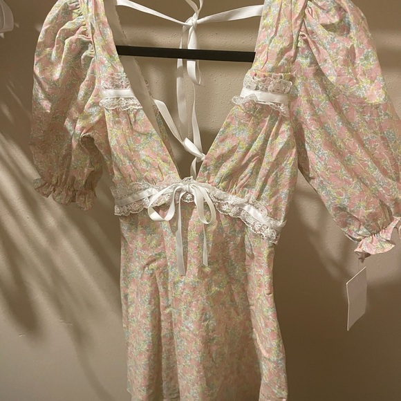 For Love & Lemons Floral Puff Sleeve Dress - Picture 5 of 8